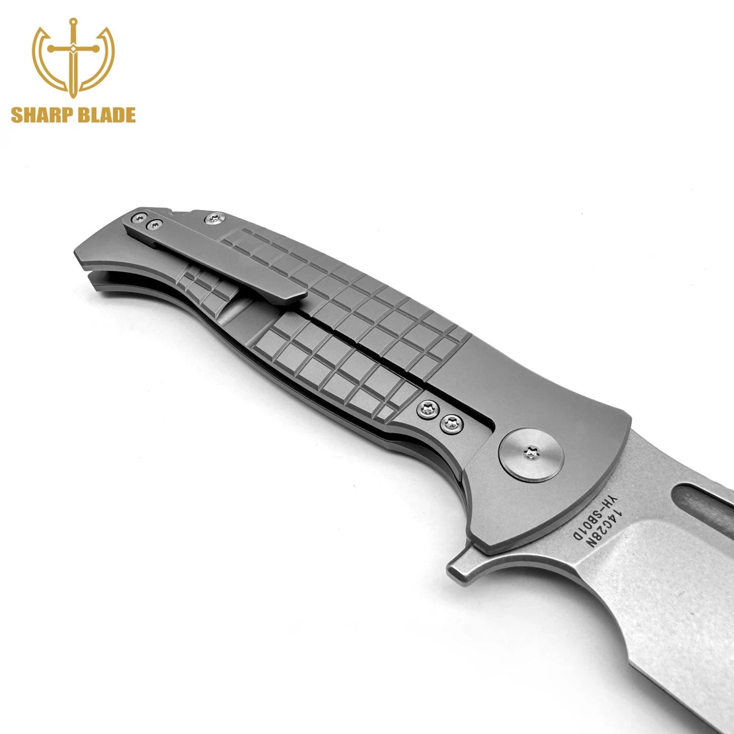 Sharp Blade 14C28N Titanium Folding Pocket Knife