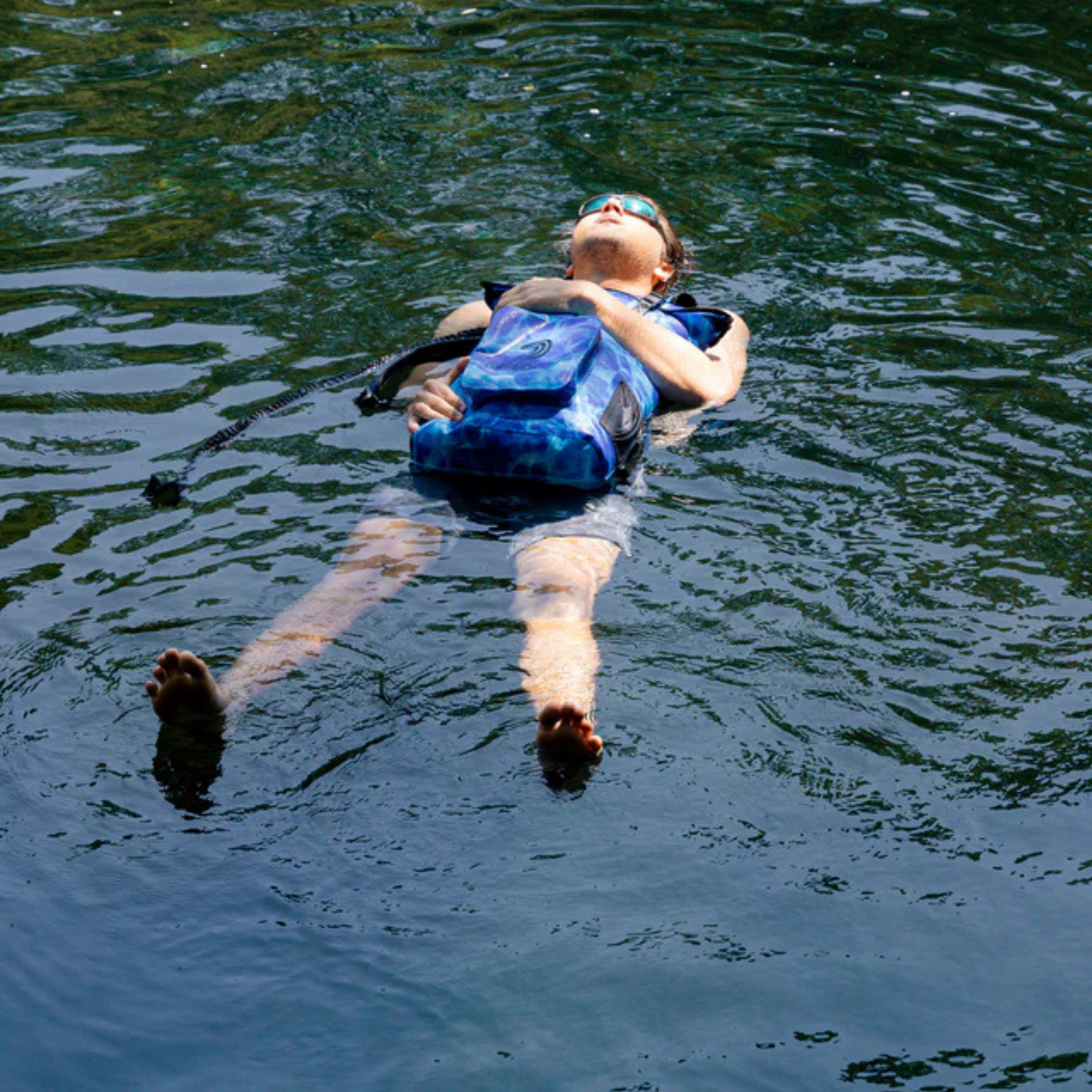 Dry Pocket Waterproof Floating Backpack Dry Bag - Ocean Blue