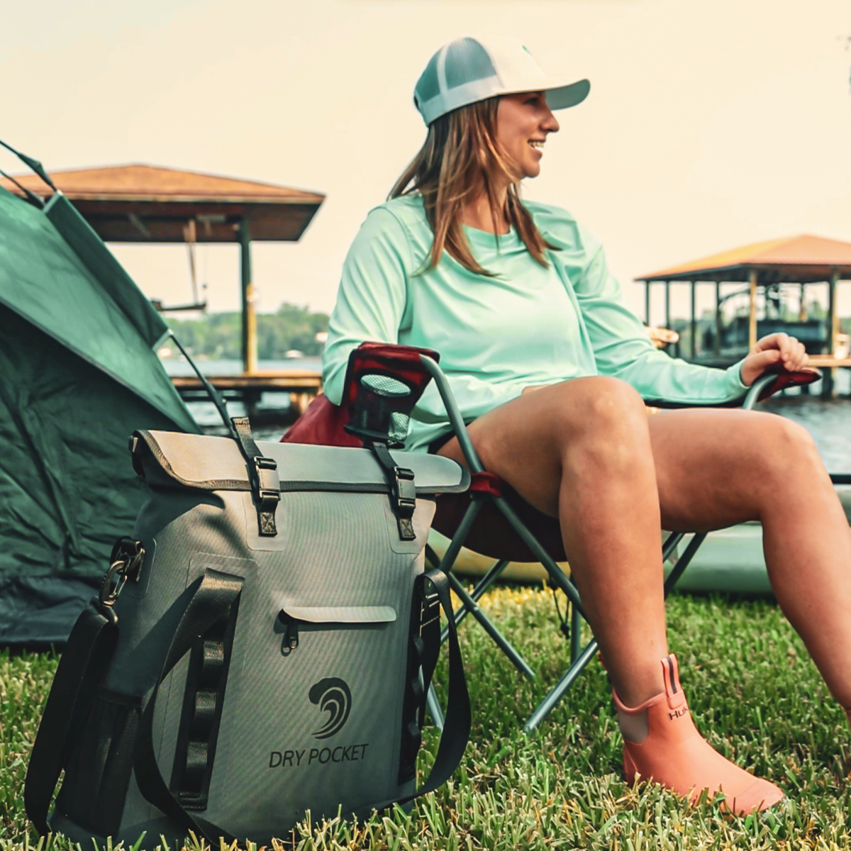 Dry Pocket Waterproof Floating Tote Cooler - Dark Grey
