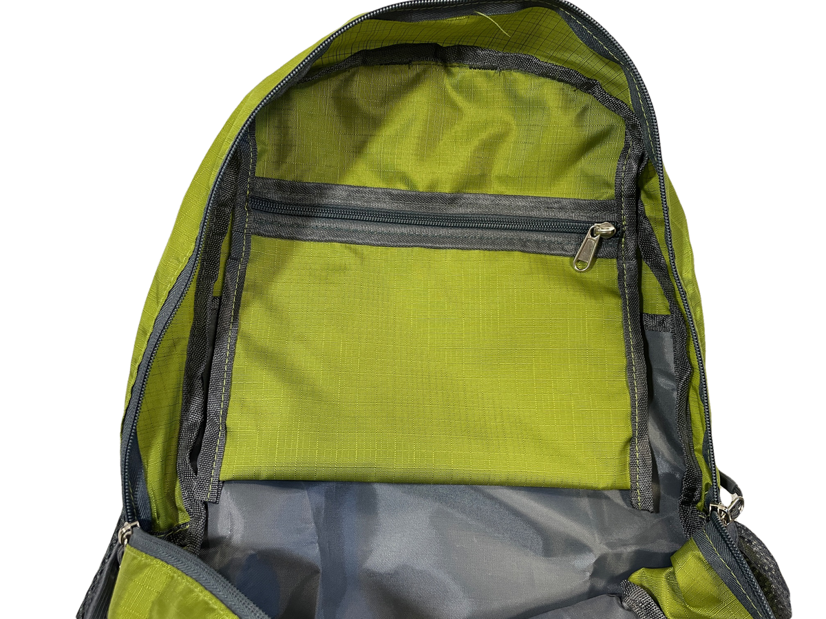 Green polyester backpack