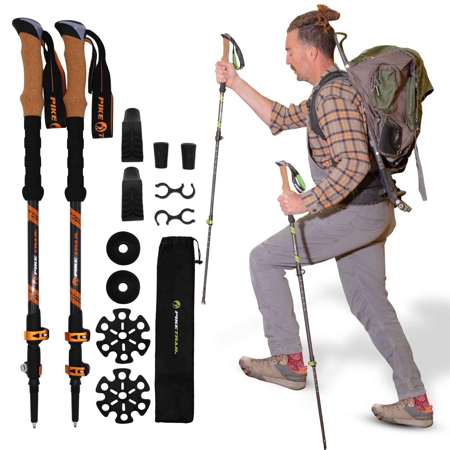 Pike Trail Adjustable Carbon Fiber Trekking Poles
