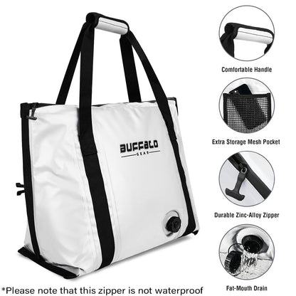 27QT Insulated Fish Cooler Bag with Flat Bottom