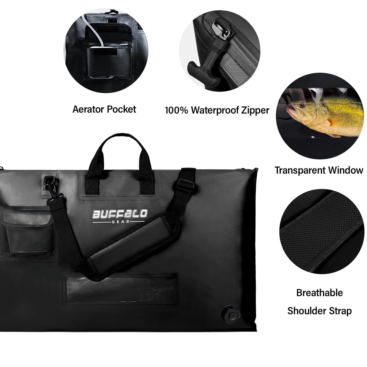 32" Waterproof Fish Bag with Aerator Pocket