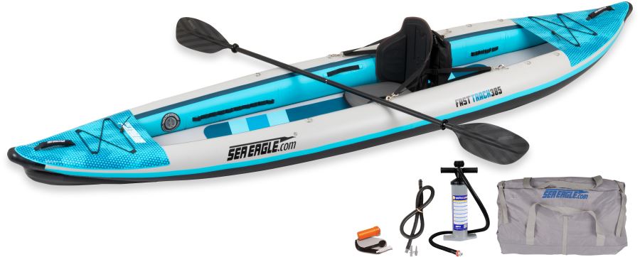 The 385ft FastTrack V-bottom Inflatable Kayak - Pro Solo Package