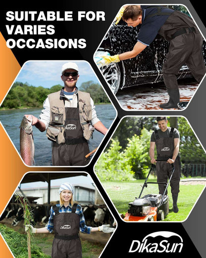 DikaSun Lightweight Bootfoot Chest Waders - Brown
