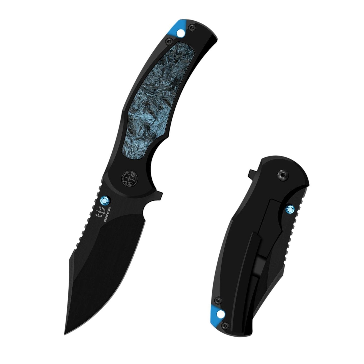 Sharp Blade 14C28N Titanium and Carbon Fiber Folding Knife