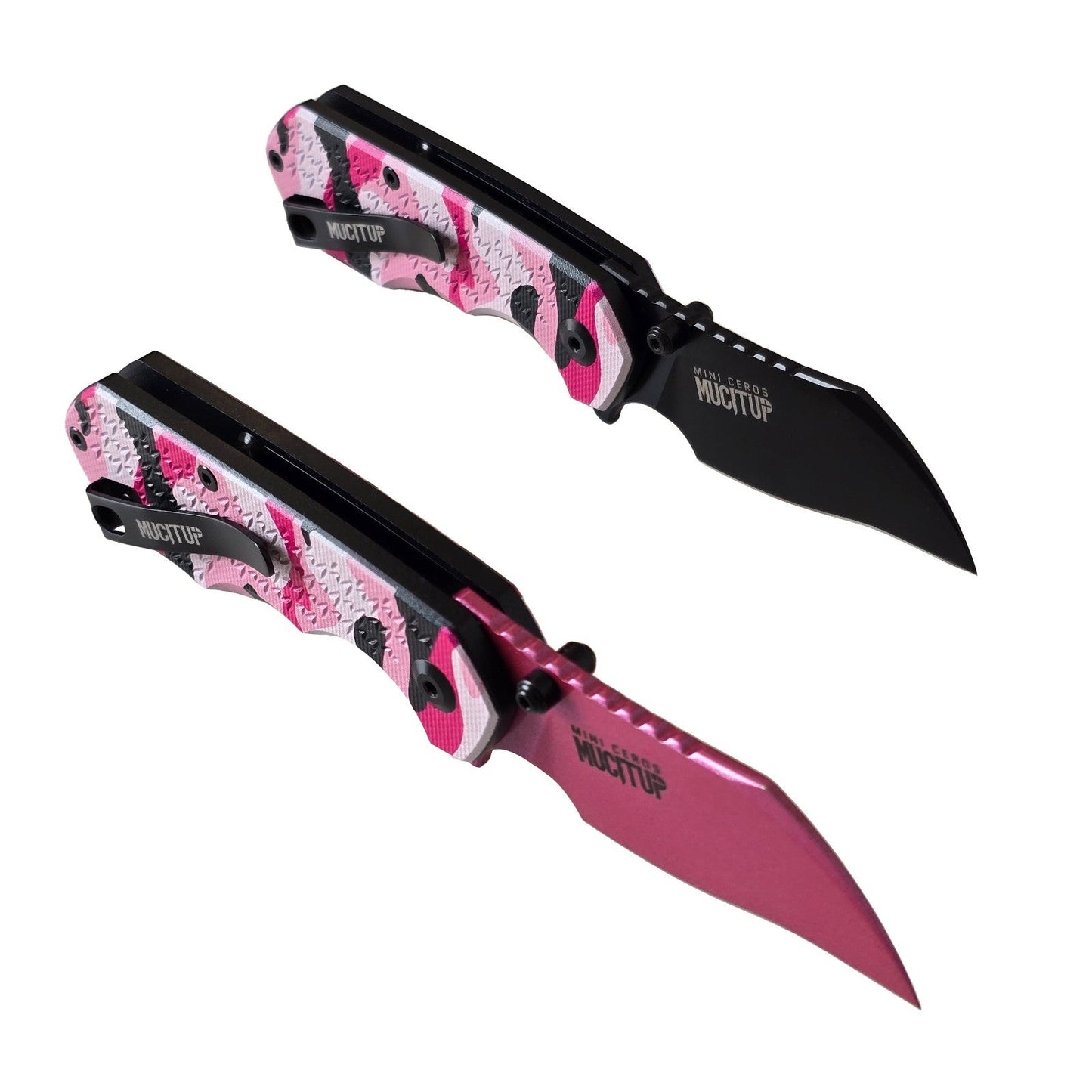 MUCITUP Mini Ceros Folding Pocket Knife - Pink Camo