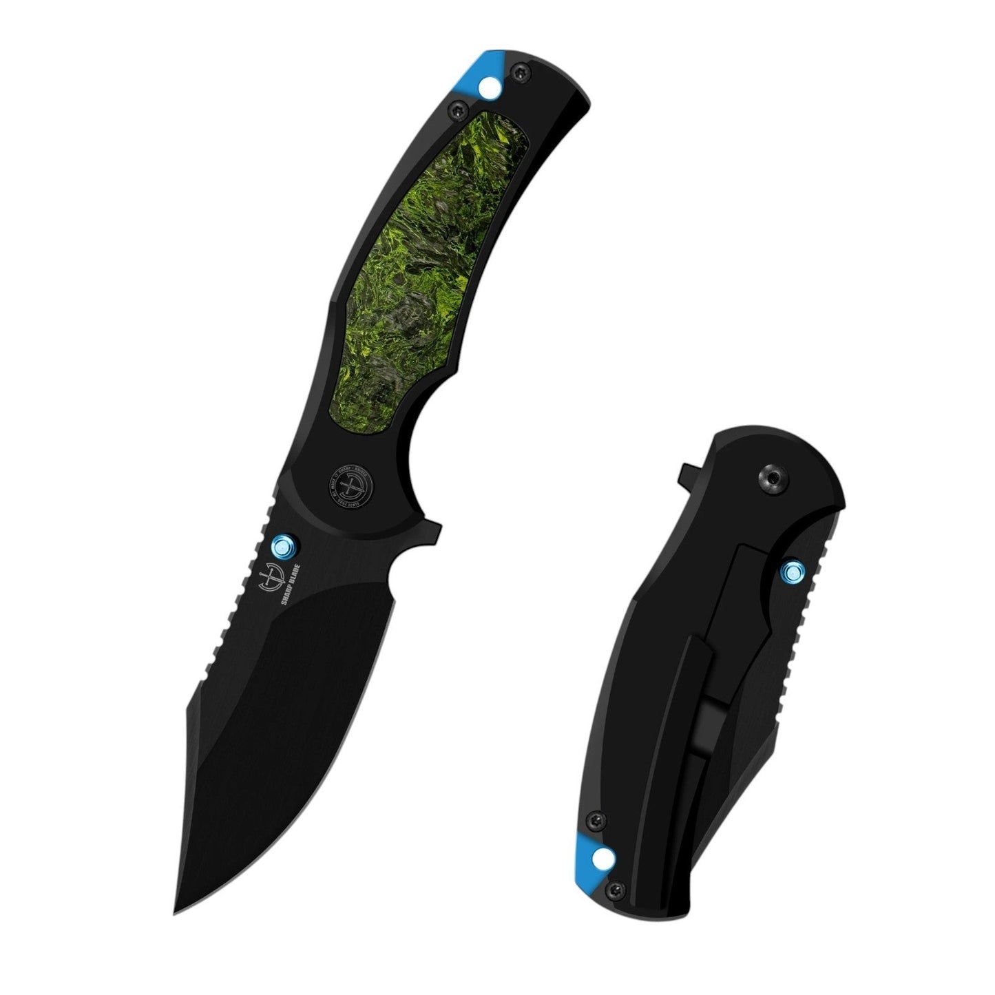 Sharp Blade 14C28N Titanium and Carbon Fiber Folding Knife