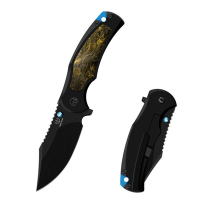Sharp Blade 14C28N Titanium and Carbon Fiber Folding Knife