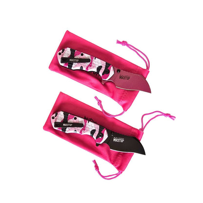 MUCITUP Mini Ceros Folding Pocket Knife - Pink Camo