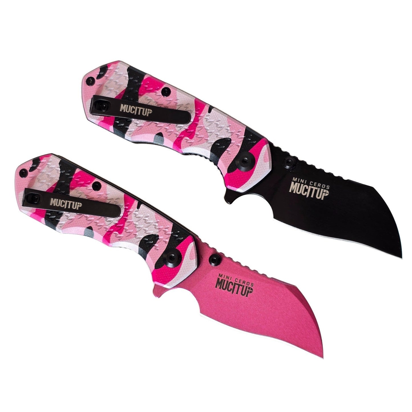 MUCITUP Mini Ceros Folding Pocket Knife - Pink Camo