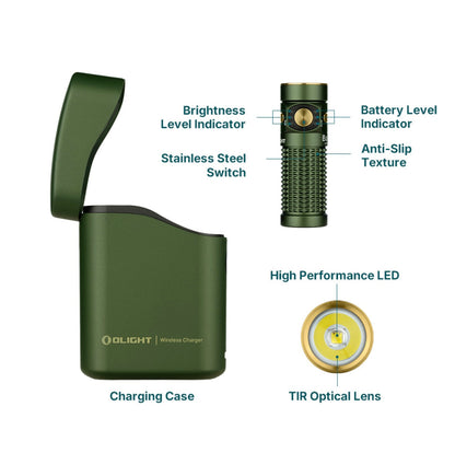 Olight Baton 4 Rechargeable Flashlight with Charging Case