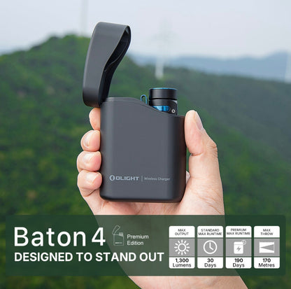 Olight Baton 4 Rechargeable Flashlight with Charging Case