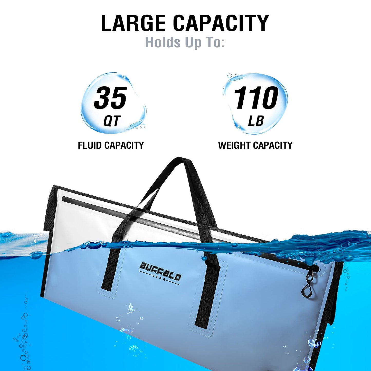 40 x 18 in Insulated Fish Cooler Bag with Waterproof Zipper
