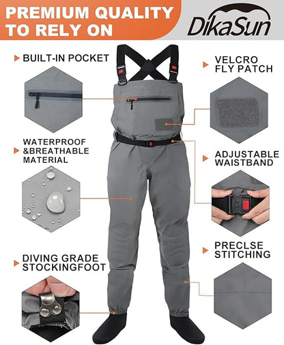 DikaSun Breathable Stockingfoot Chest Waders