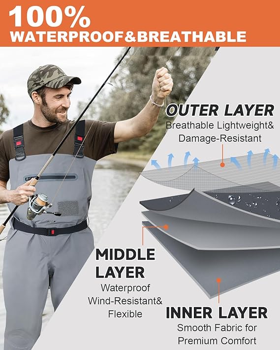DikaSun Breathable Stockingfoot Chest Waders