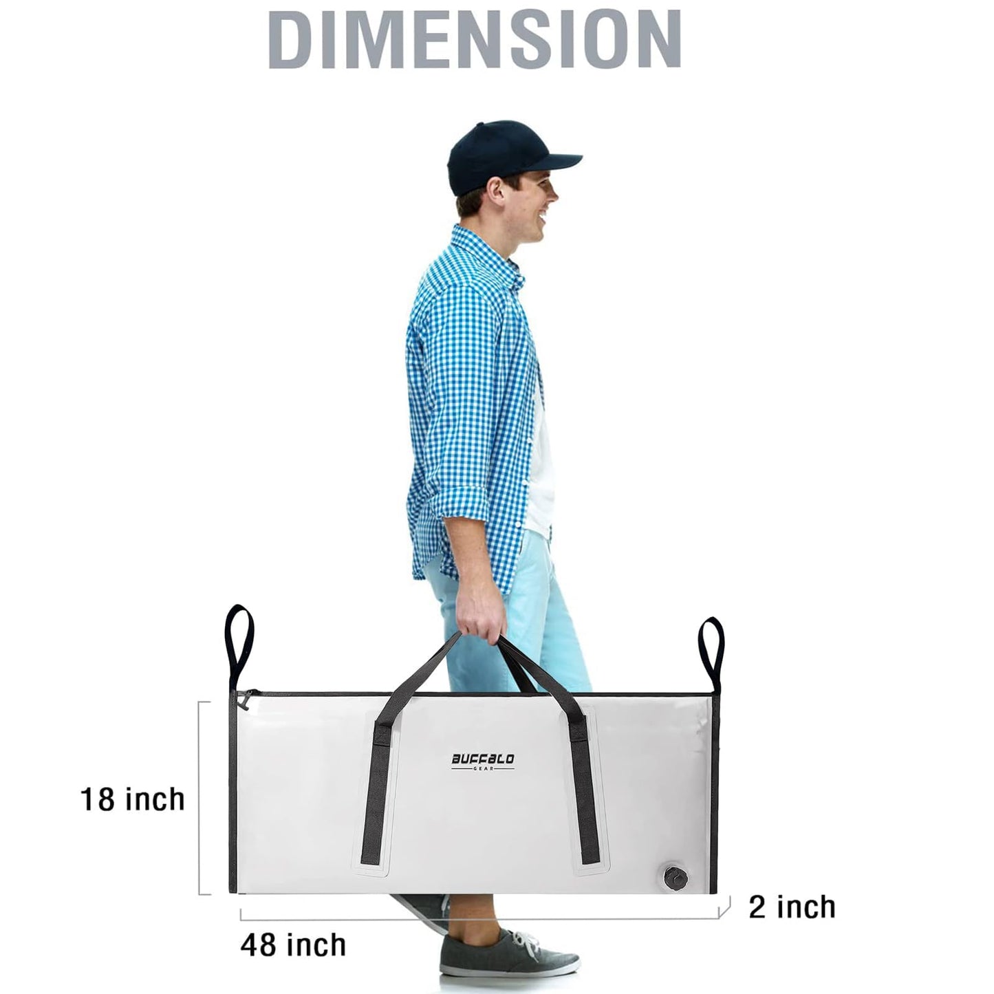 48 x 18 in Insulated Fish Cooler Bag