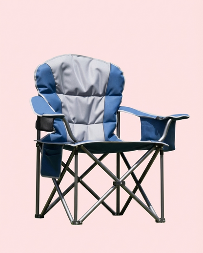 Heavy-Duty Folding Camping Chair with Cooler Bag
