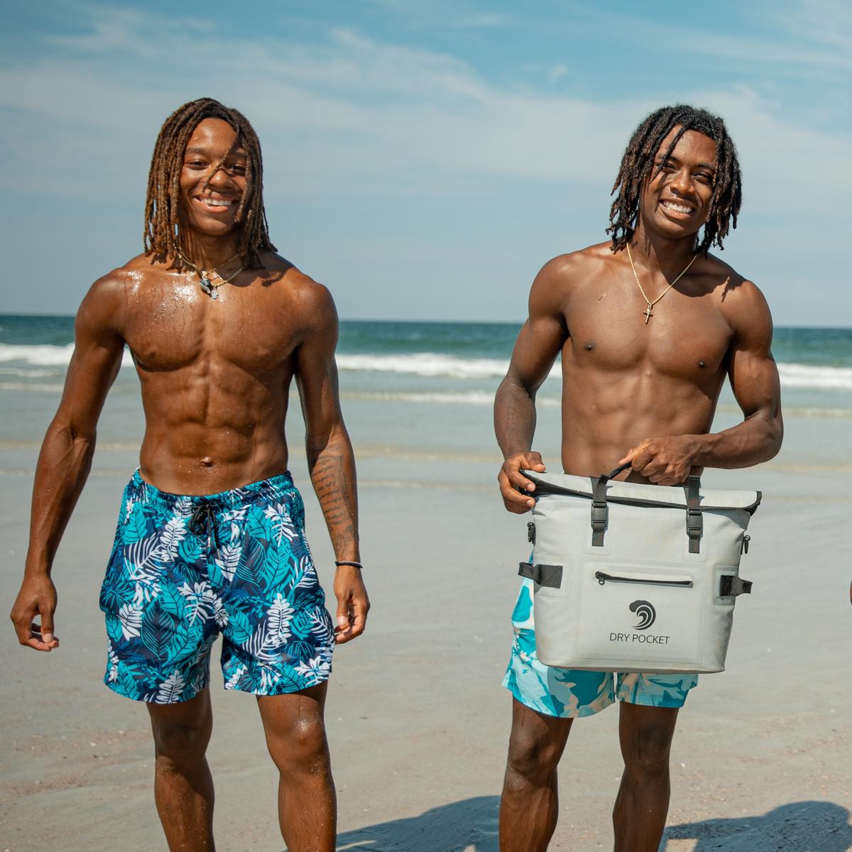 Dry Pocket Caribbean Palms - Swim Shorts with Waterproof Pocket