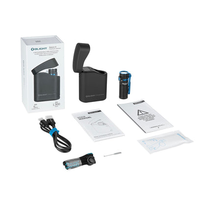 Olight Baton 4 Rechargeable Flashlight with Charging Case