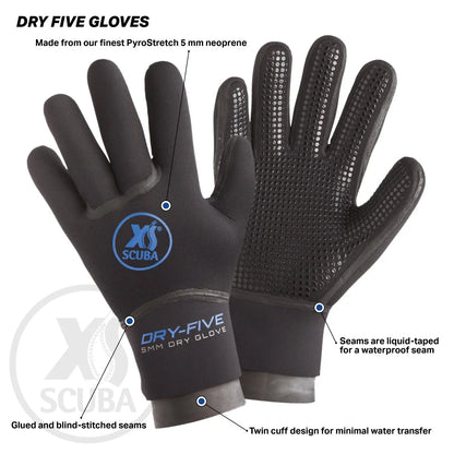XS Scuba 5mm Dry-Five Gloves