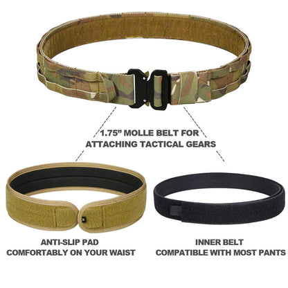 MUCTAC MOLLE Utility Belt with Two Inner Belts - Multicam