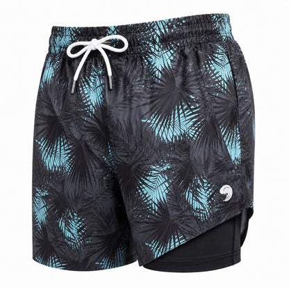 Dry Pocket Midnight Palms - Swim Shorts with Waterproof Pocket