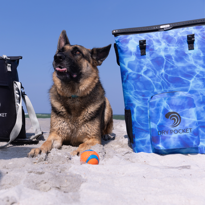 Dry Pocket Waterproof Floating Backpack Cooler - Ocean Blue