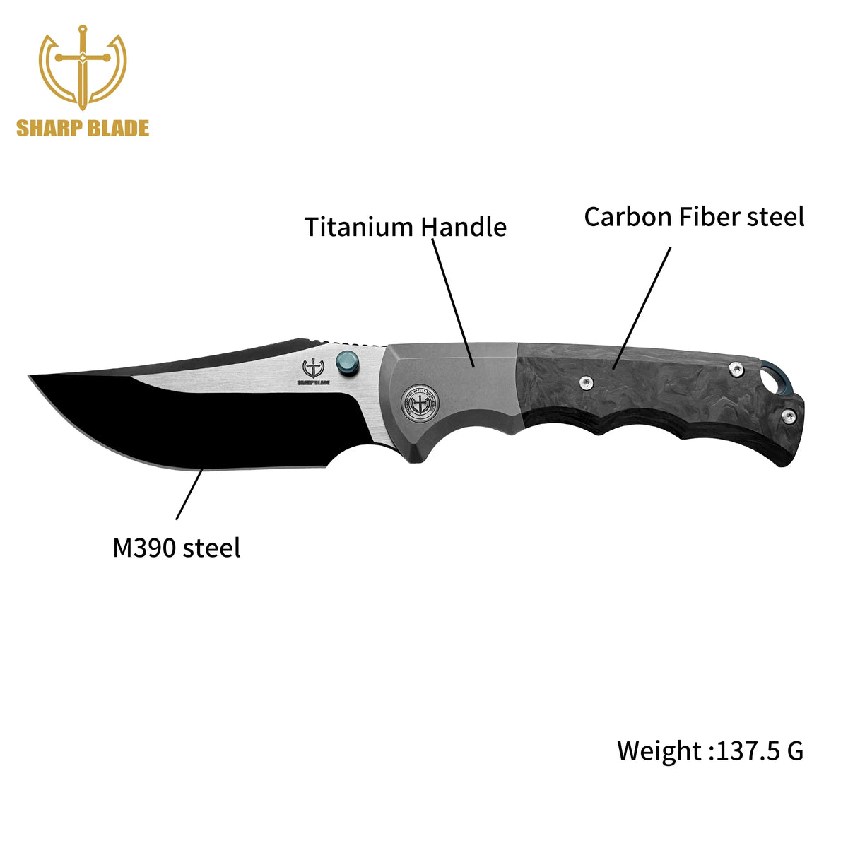Sharp Blade YH-SB03 M390 Folding Pocket Knife