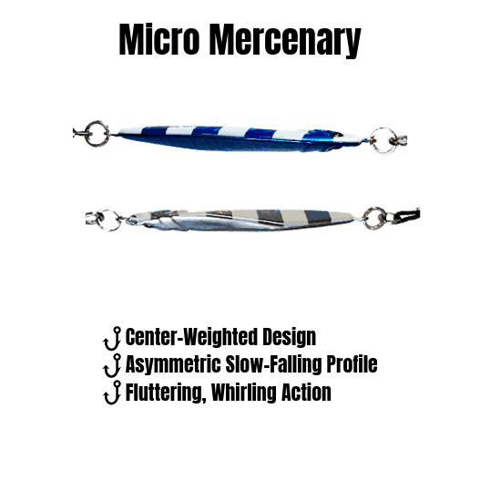 Mercenary Micro Slow Pitch Jig – 4-Pack – 10g & 15g