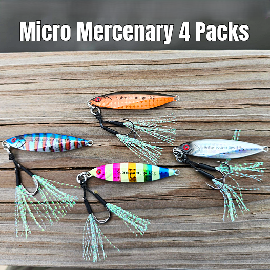 Mercenary Micro Slow Pitch Jig – 4-Pack – 10g & 15g