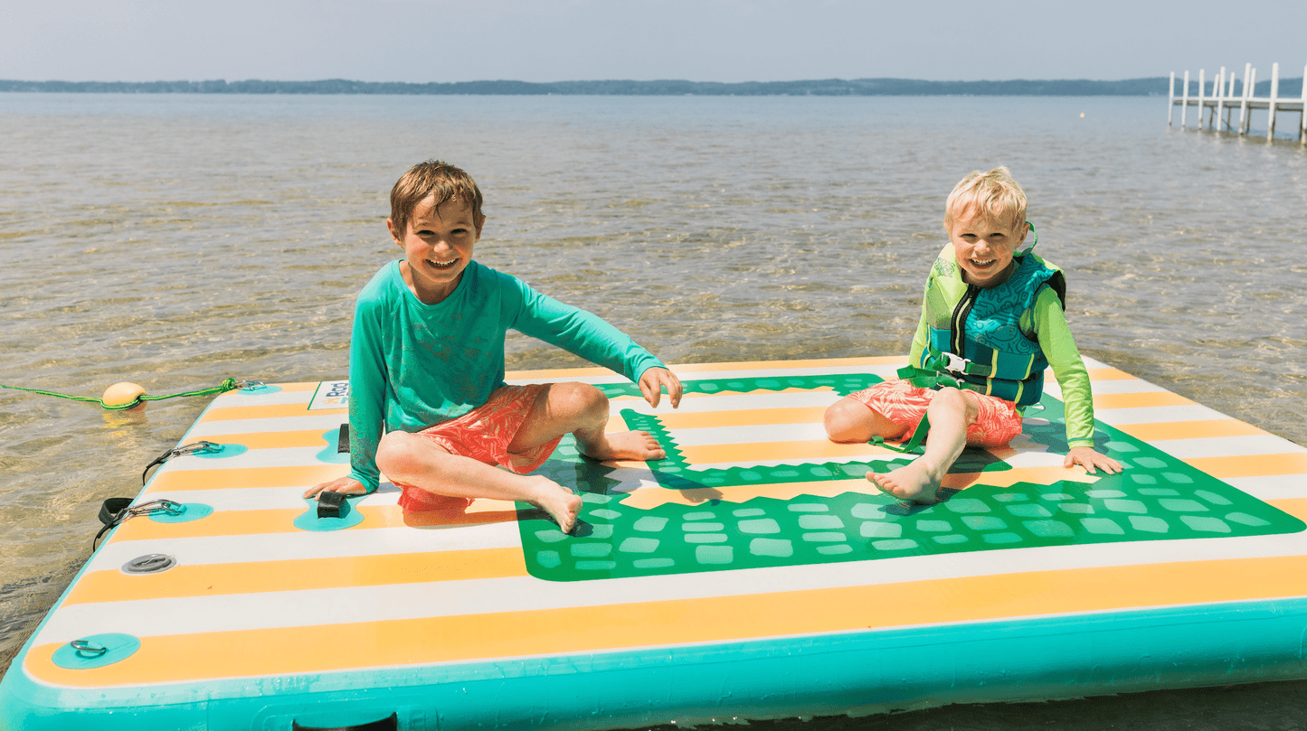 RadPadz® Cannonballer – Croc | 6'x12' Inflatable Dock Platform