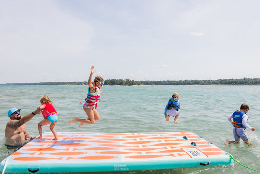 RadPadz® Cannonballer – Fish | 6'x12' Inflatable Dock Platform