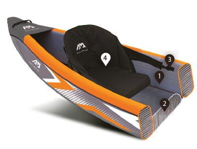 Aqua Marina TOMAHAWK AIR-K 12'4" Inflatable High Pressure Speed Kayak
